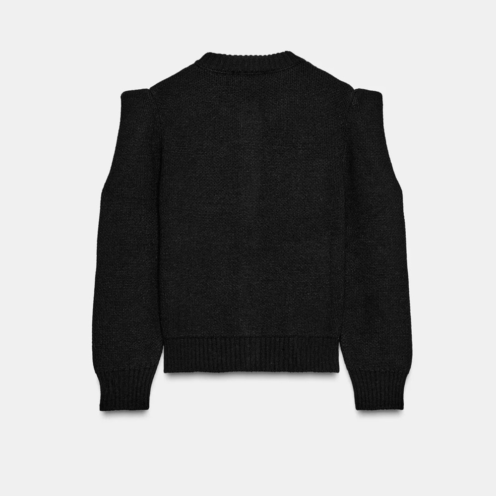 Zara limited edition minimalist cardigan with marked shoulder & gold button - Picture 9 of 12